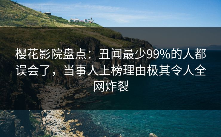 樱花影院盘点：丑闻最少99%的人都误会了，当事人上榜理由极其令人全网炸裂